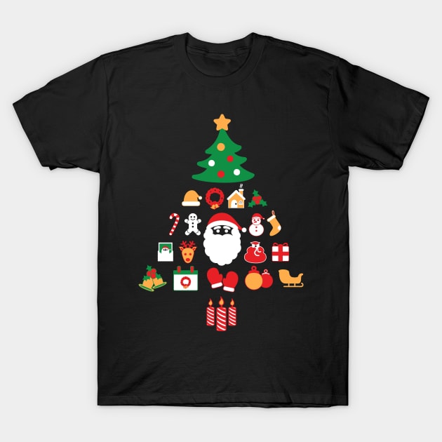 Christmas Tree From Christmas Symbols T-Shirt by KsuAnn